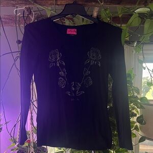 Black Rose Long Sleeve Top